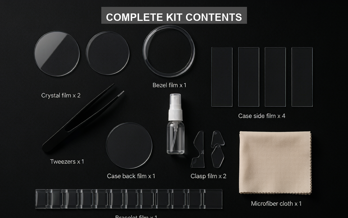 Watch Protection Film Standard Kit — Full Coverage TPU for 41mm Dive Watches | Crystal, Bezel, Case & Clasp