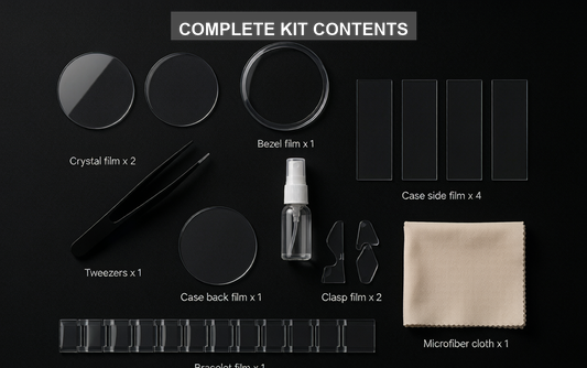 Watch Protection Film Standard Kit — Full Coverage TPU for 41mm Dive Watches | Crystal, Bezel, Case & Clasp